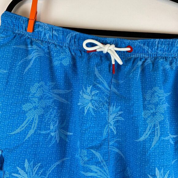 Tommy Bahama Swim Trunks Men's XL Blue Floral Pattern Drawstring Waist Pockets - Picture 9 of 10